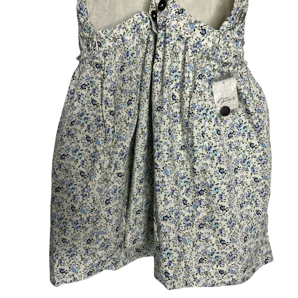 NWT Free People Boho Floral Crossback Button Mini Dress Size Medium - Picture 9 of 16